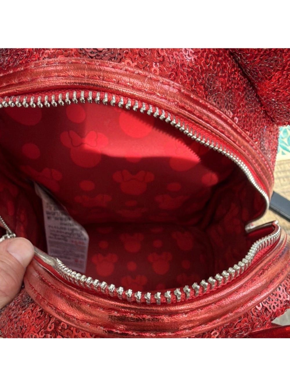 Red Sequin Minnie Ear Mini Backpack - Picture 3 of 3